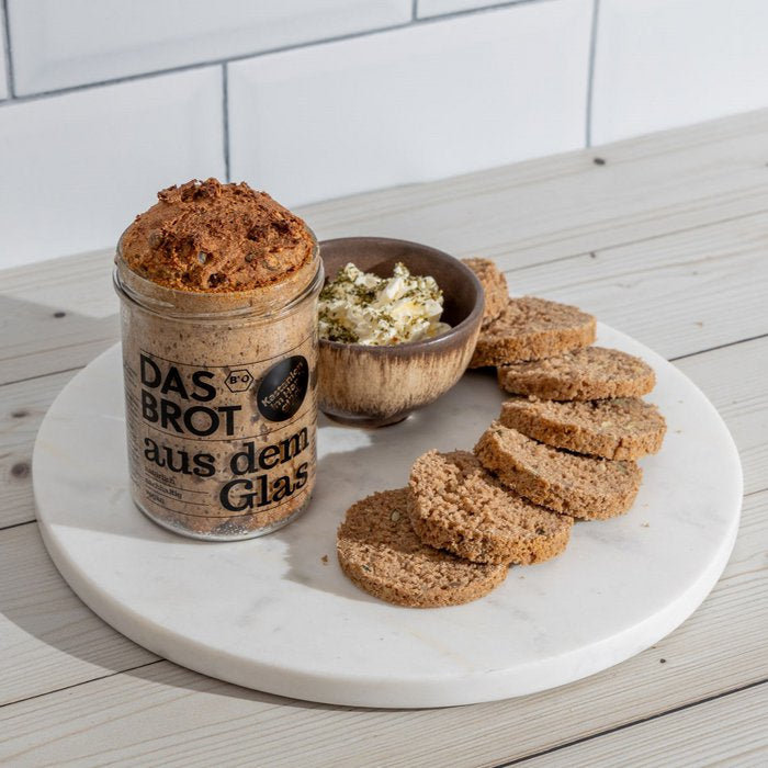 Bio-Brotbackmischung im Glas "Kastanien im Hanfglück" (200 g)