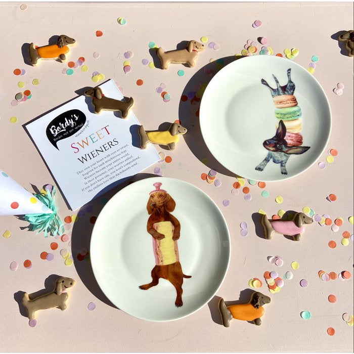 Sweet Wiener Dackel Kuchenteller Set