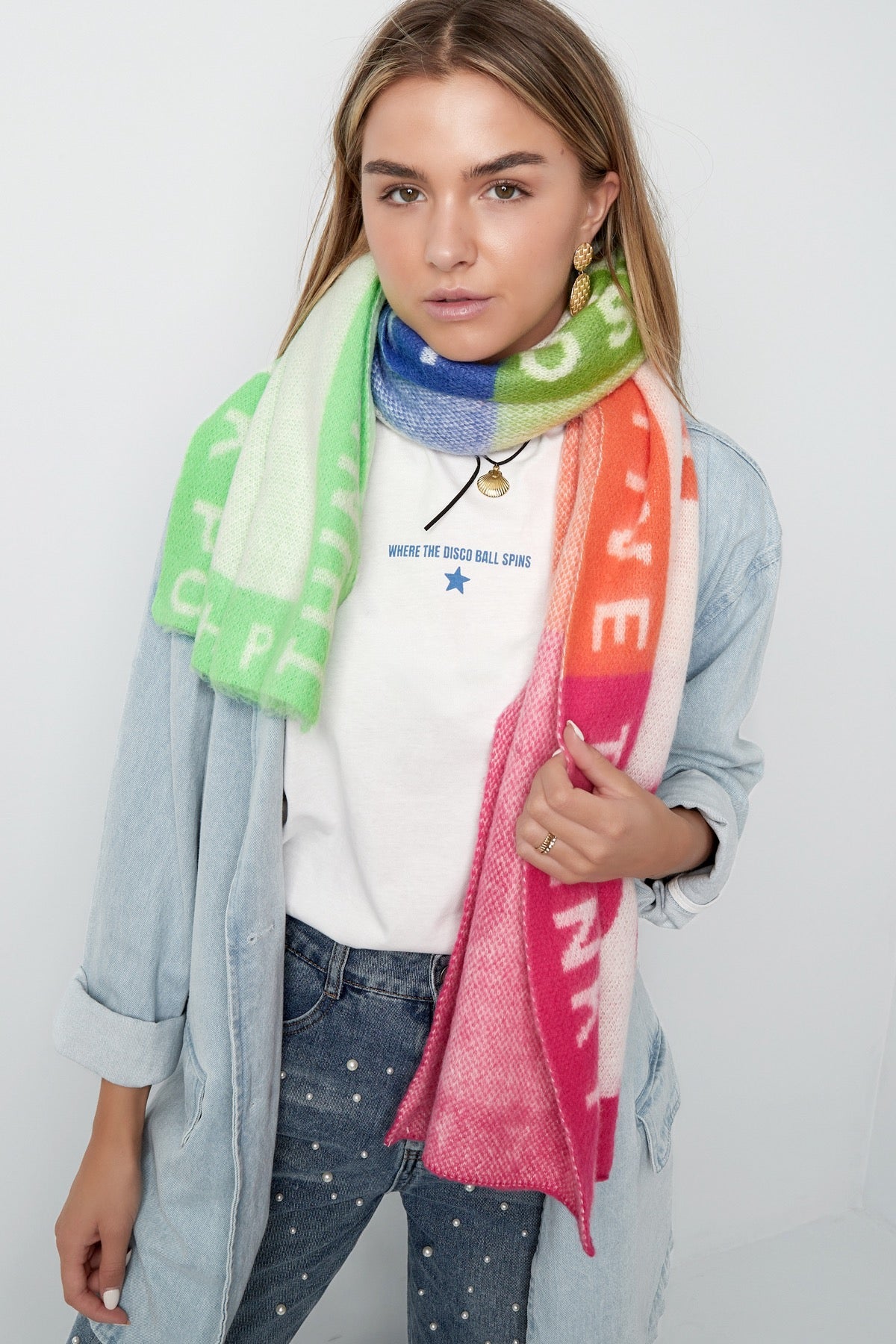 Schal Think positive // Smile Creme