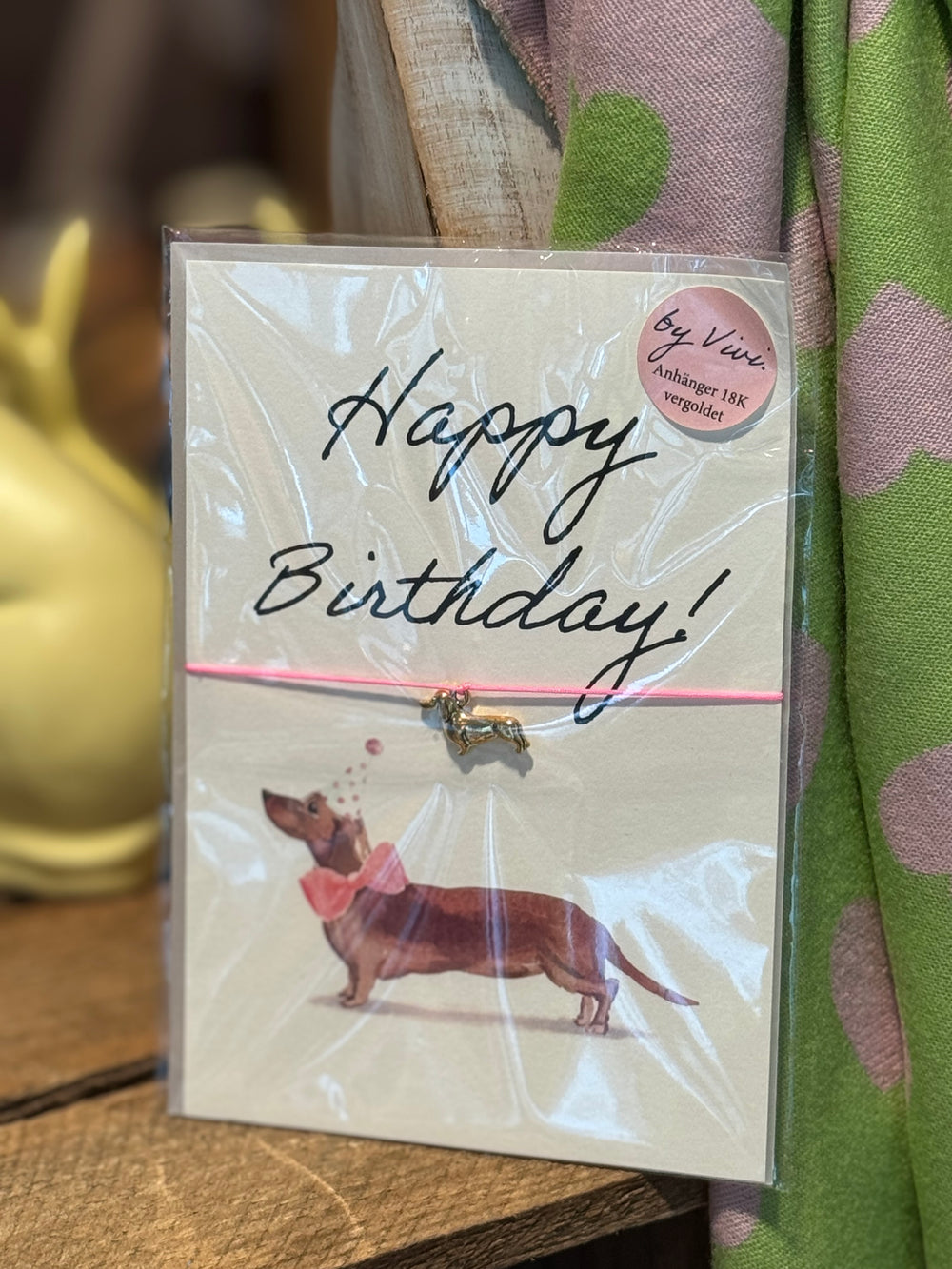 Wunscharmband Happy Birthday Dackel