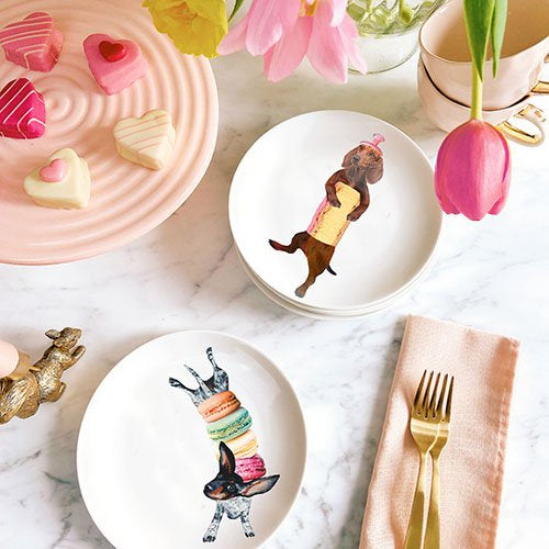 Sweet Wiener Dackel Kuchenteller Set