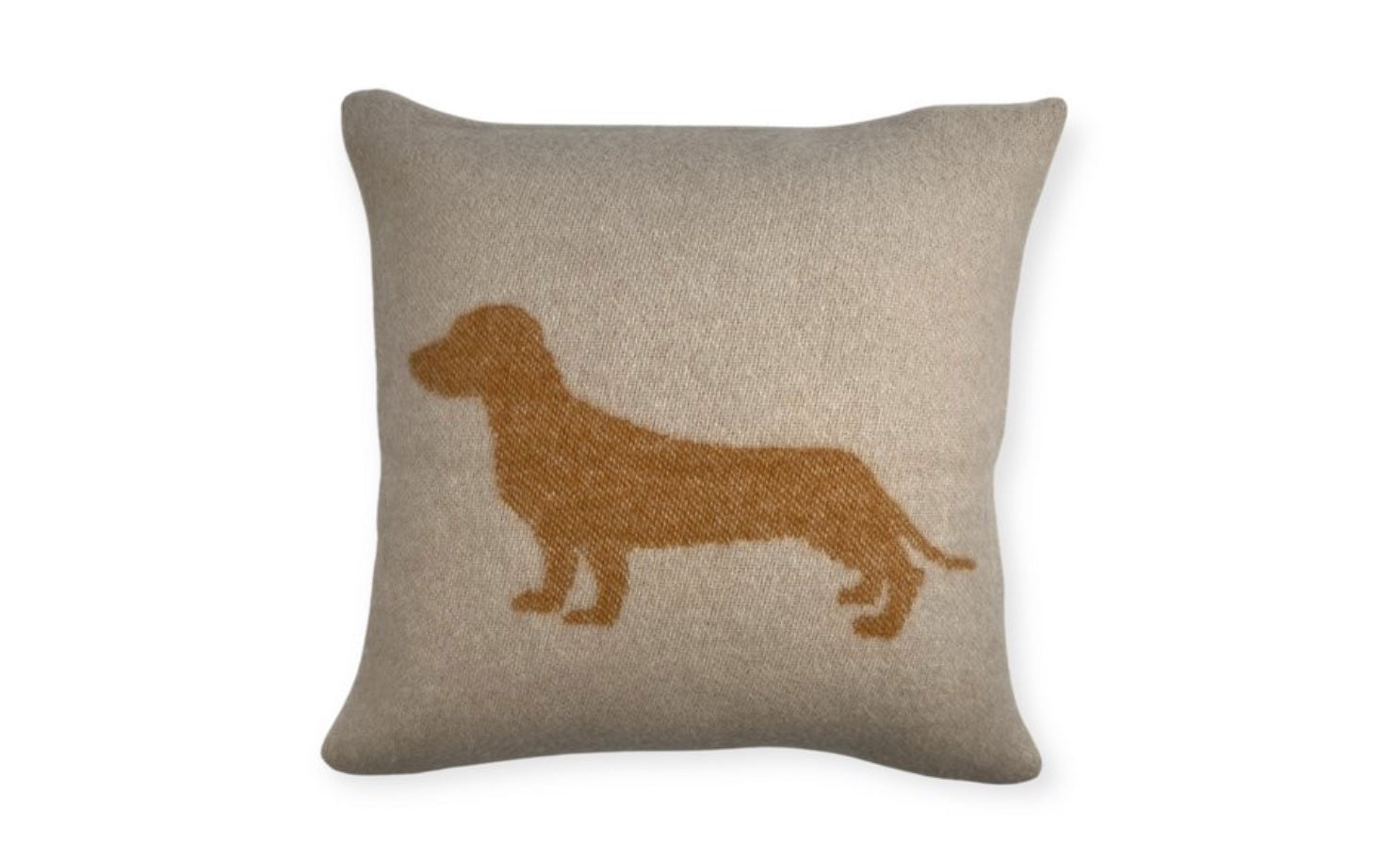 Dackel Kissen aus neuseeländischer Wolle (Rost)