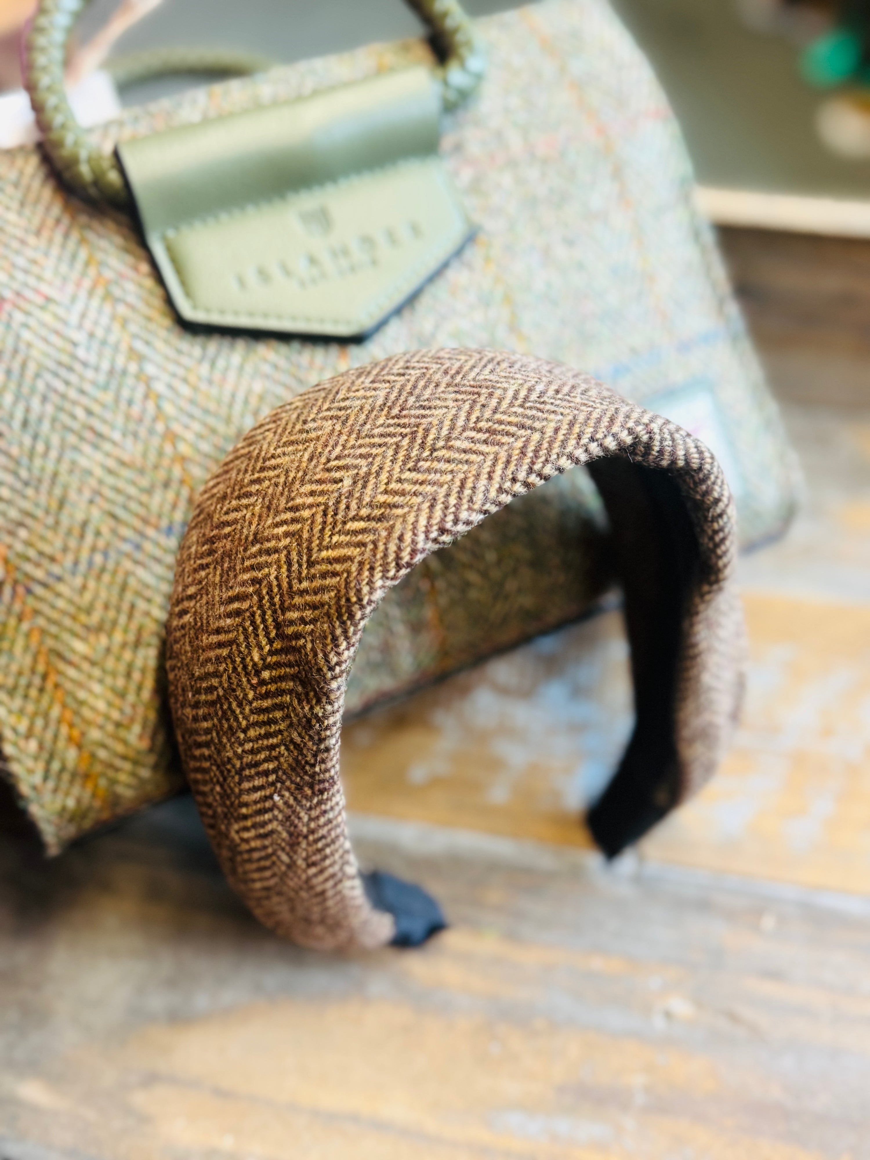 Tweed Haarreif -Brown-