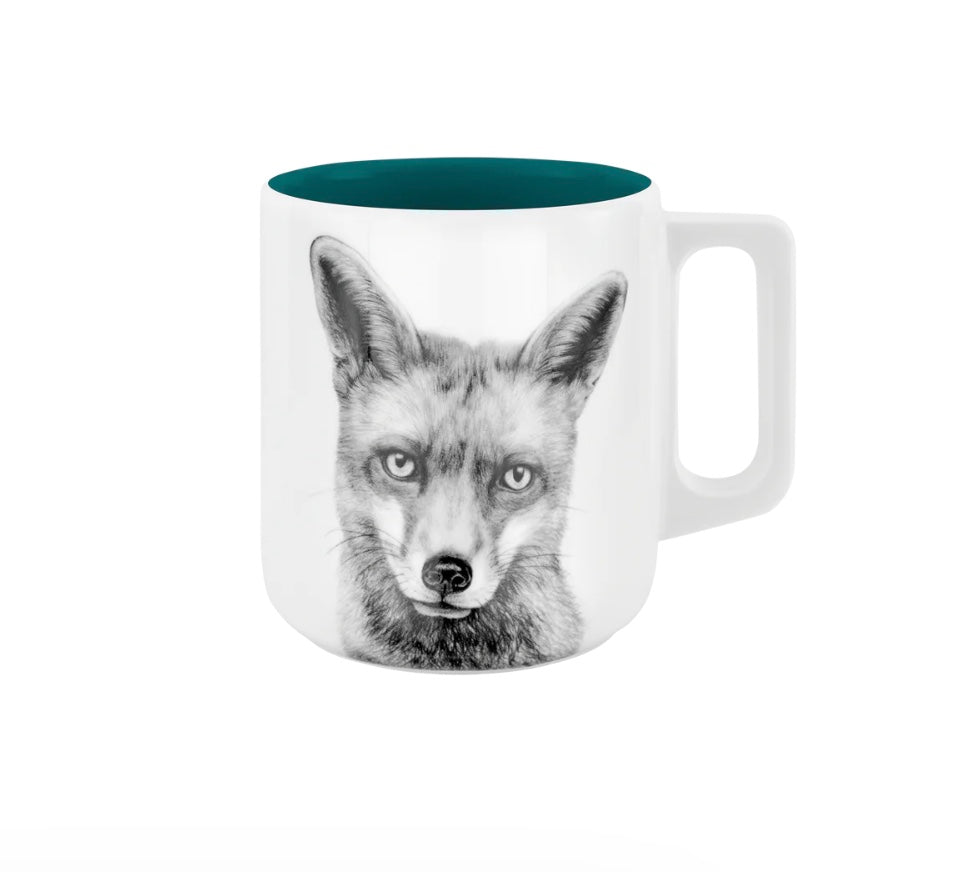 Becher mit Henkel - Fuchs // Farbe Regen im See