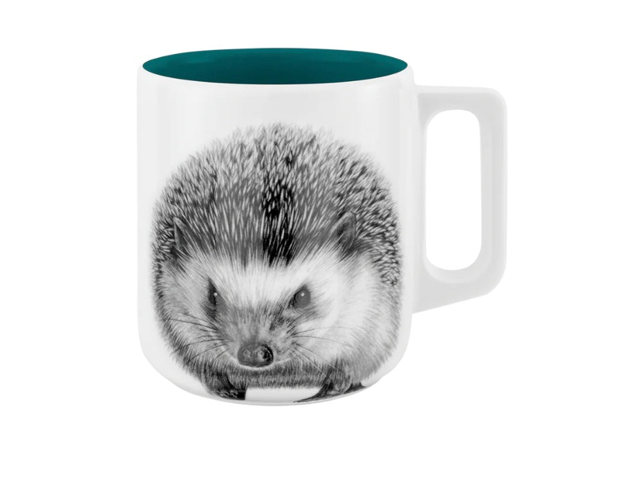 Becher mit Henkel - Igel // Farbe Regen im See