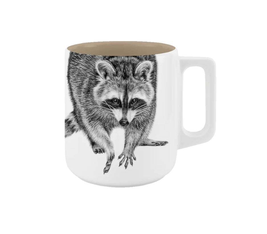 Becher mit Henkel - Waschbär// Farbe Zuckersüße Mokkatorte