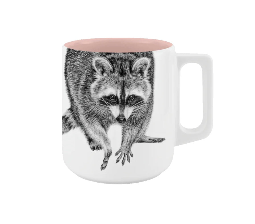 Becher mit Henkel - Waschbär// Farbe Zuckerwatte