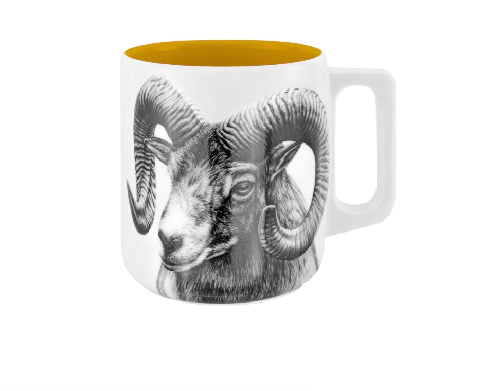 Becher mit Henkel - Widder// Farbe Honig im Tee