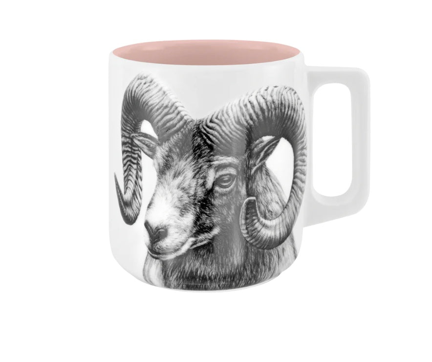 Becher mit Henkel - Widder// Farbe Zuckerwatte