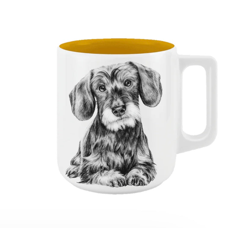 Becher mit Henkel - Dackel// Farbe Honig im Tee