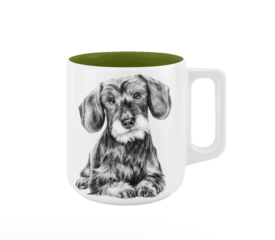 Becher mit Henkel - Dackel// Farbe Unterm Baum