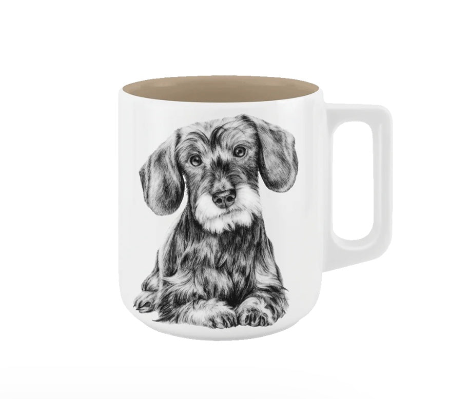 Becher mit Henkel - Dackel// Farbe Zuckersüße Mokkatorte