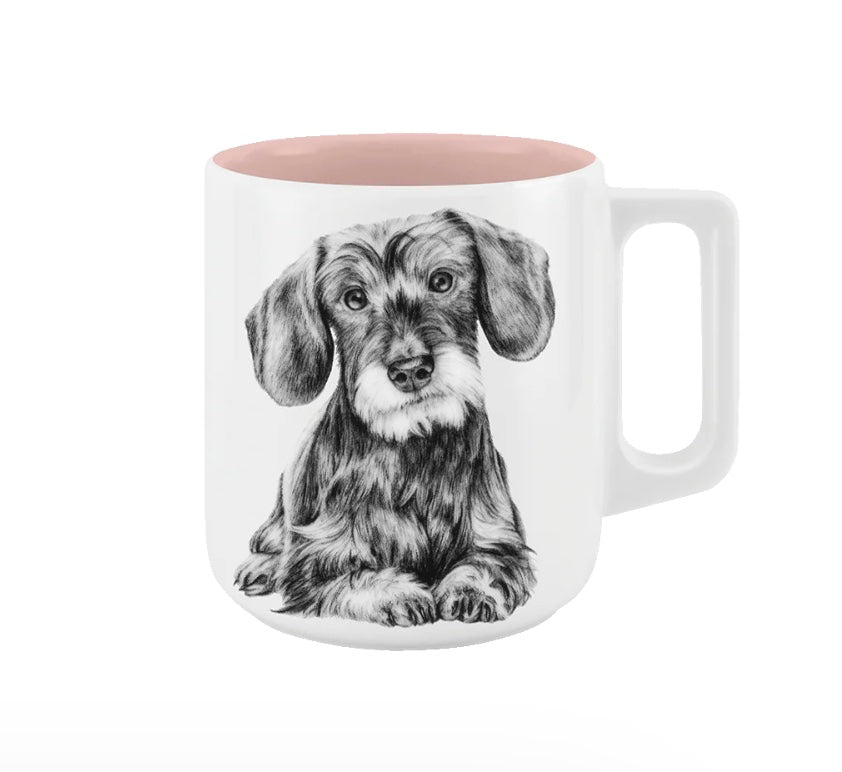 Becher mit Henkel - Dackel// Farbe Zuckerwatte