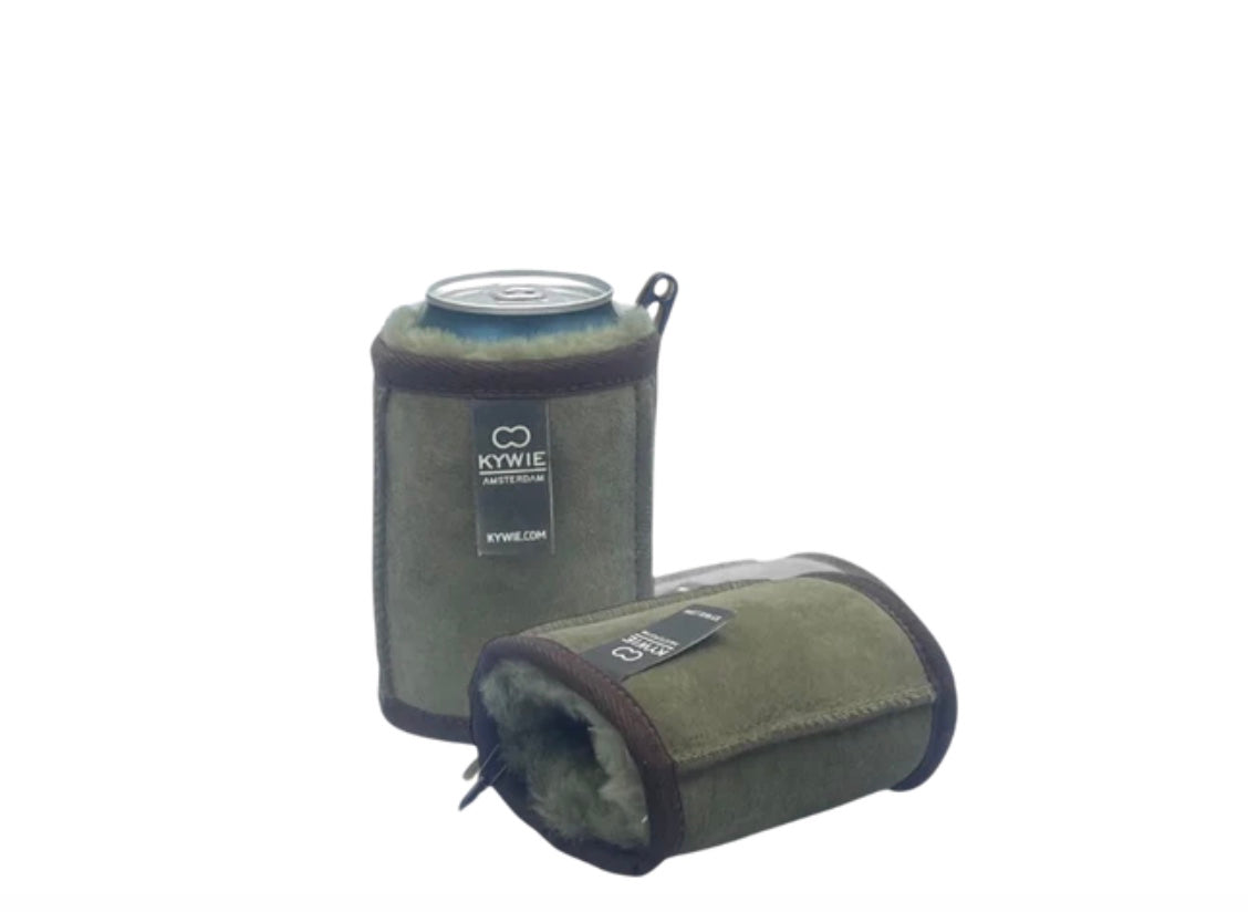 Mini Kühler für Dosen Wildleder Khaki
