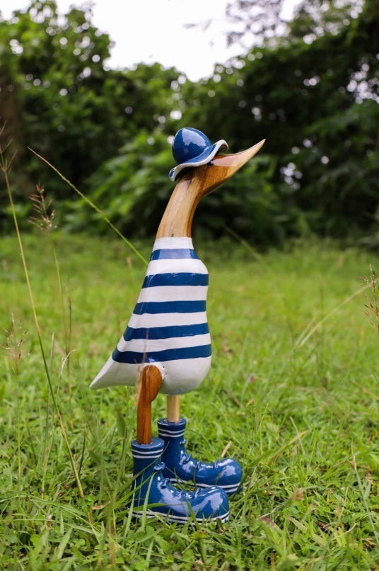 Ente Fiete blau/weiß // Größe M 32cm