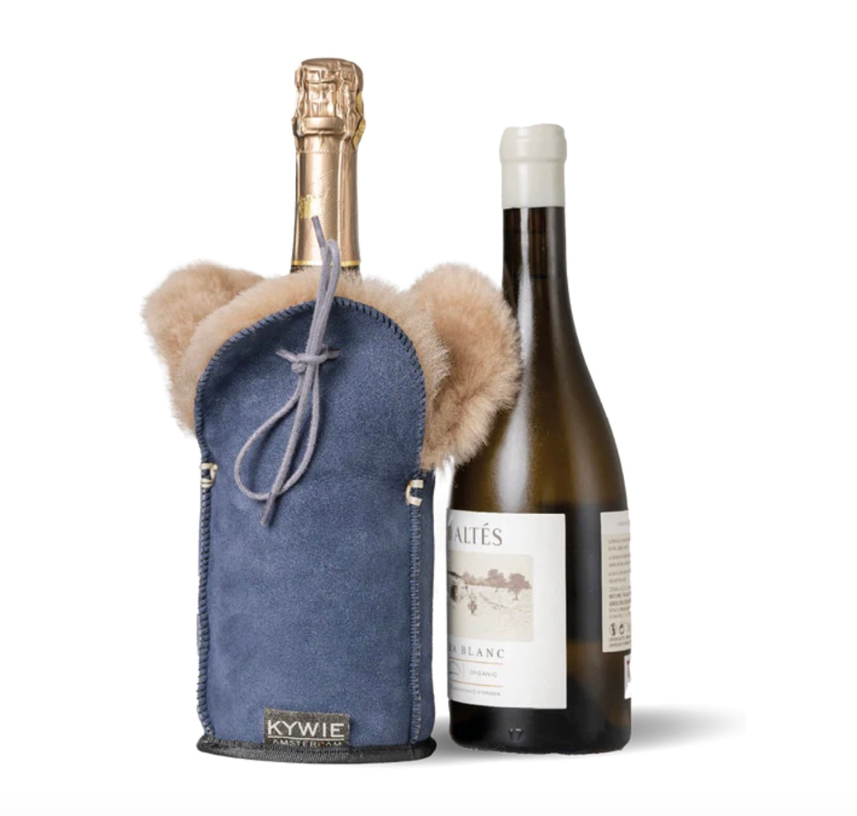 Wildleder Flaschenkühler // Wein, Champagner, Wasser -Ocean-