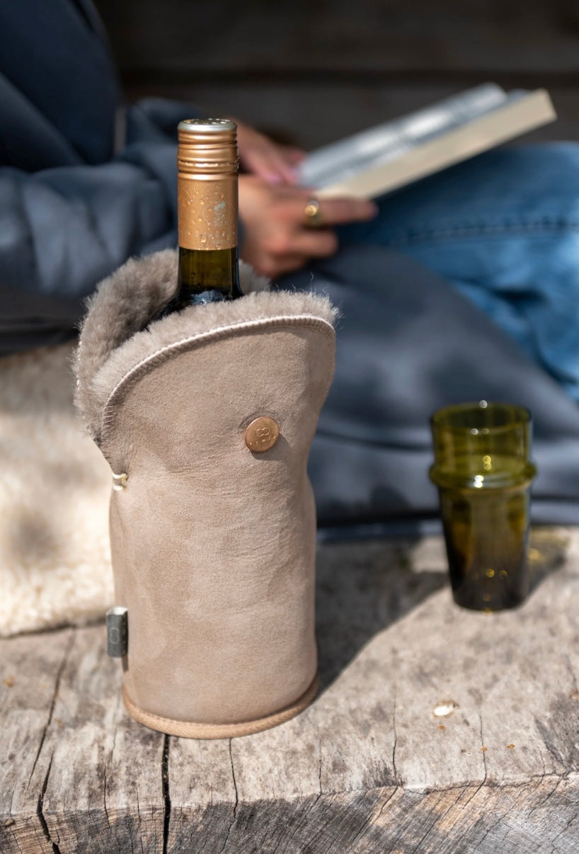 Wildleder Flaschenkühler // Wein & Wasser -Stone-