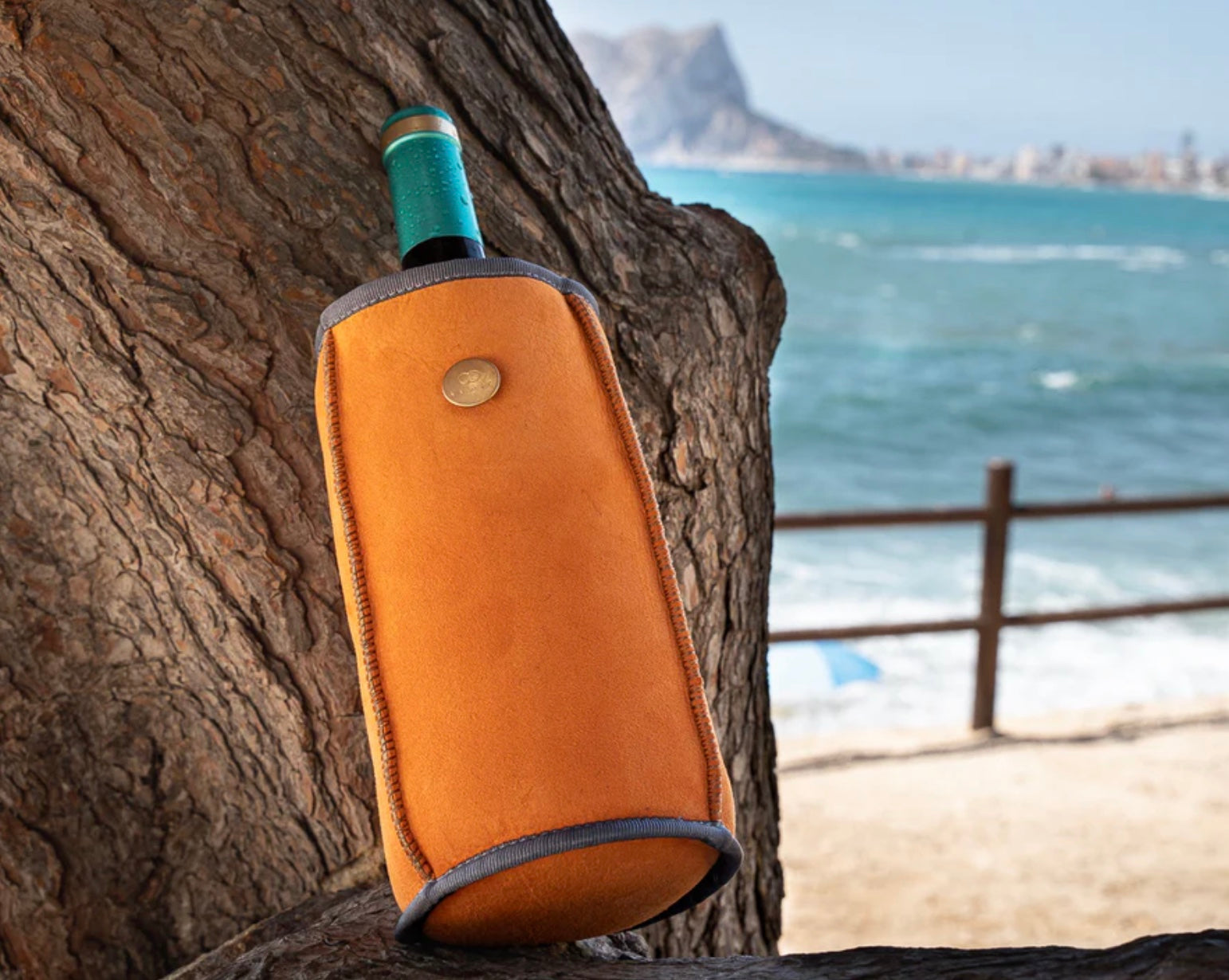 Weinkühler aus Wildleder -Orangy-