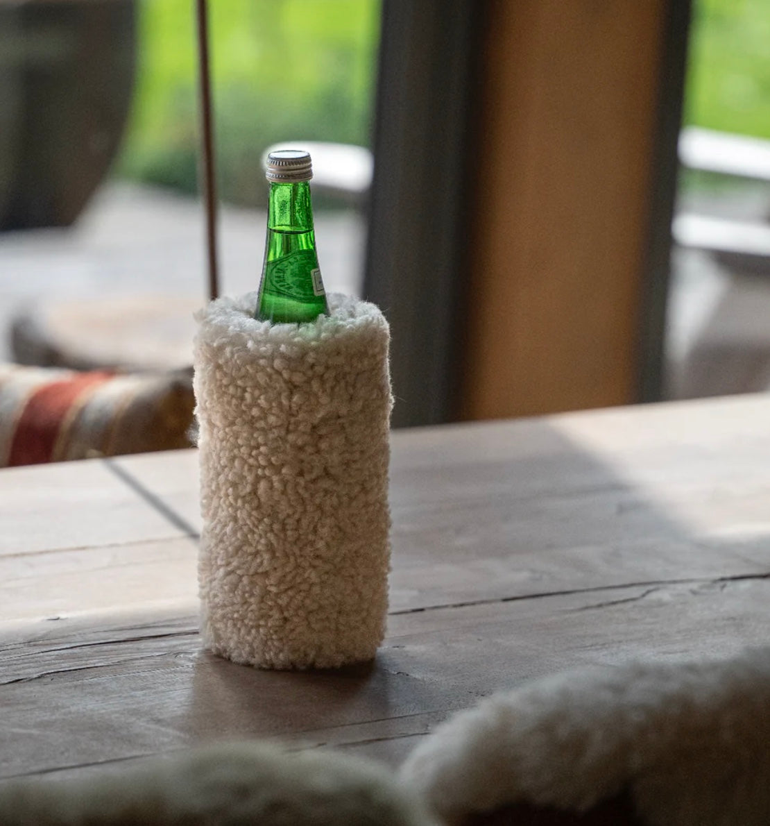 Wein & Wasser Flaschenkühler -Wooly Natur-