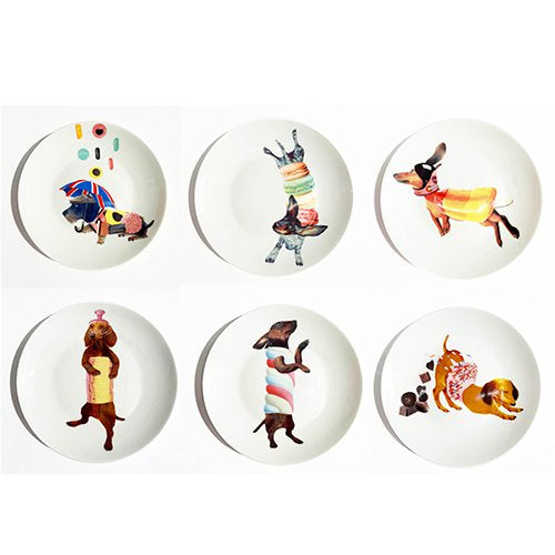 Sweet Wiener Dackel Kuchenteller Set