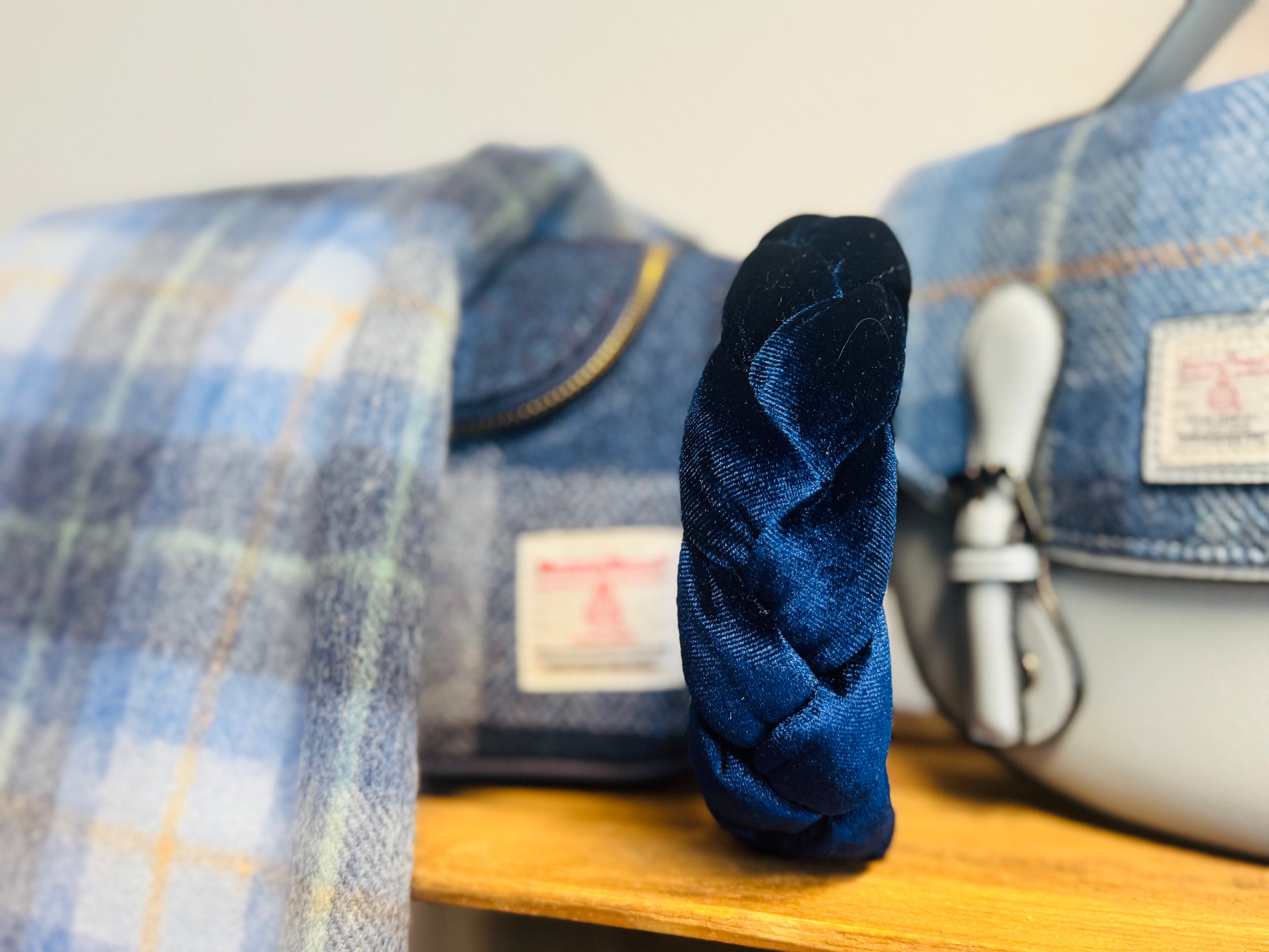 Wiesn Haarreif Samt -navy-