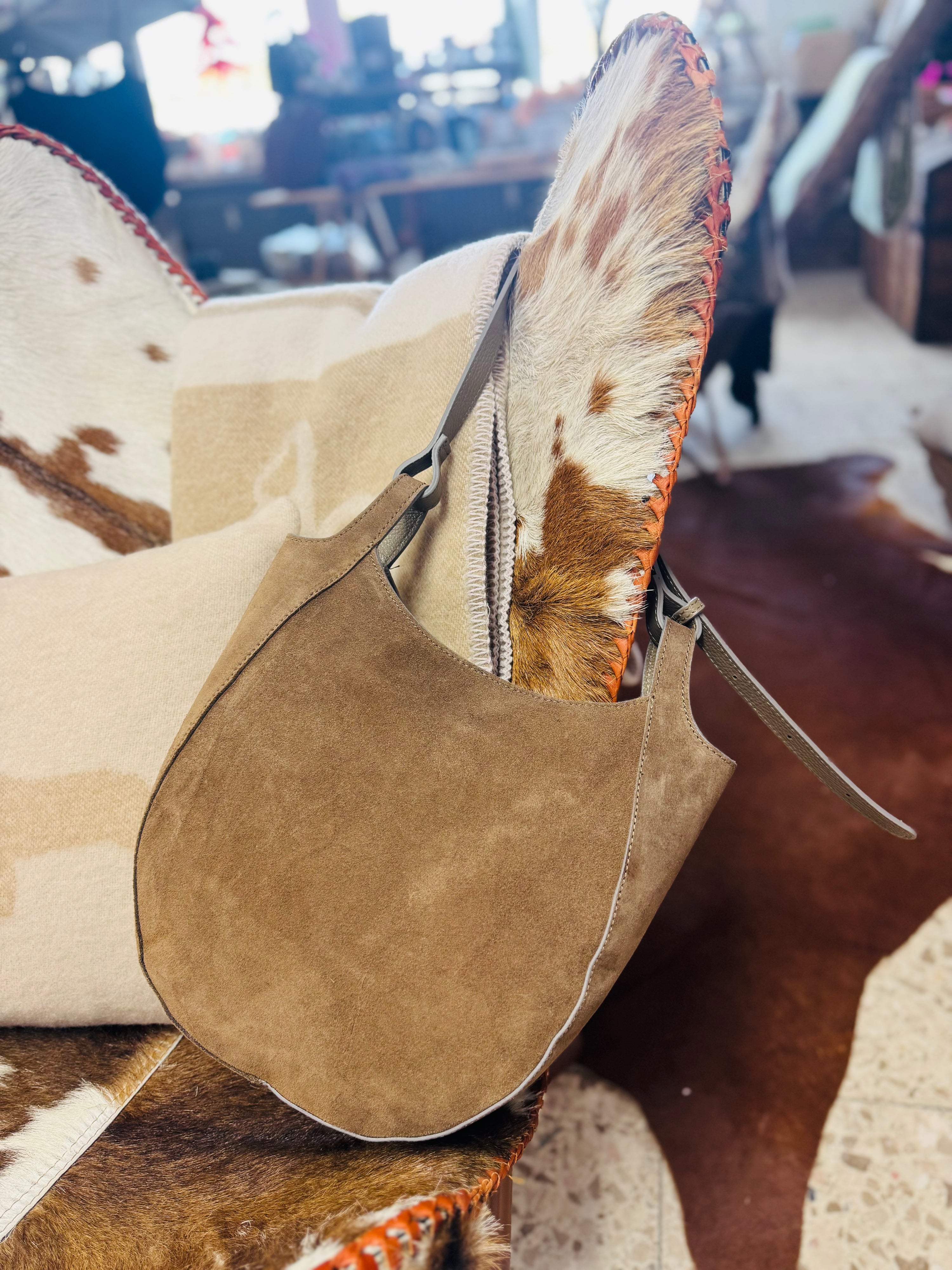 Wildleder Bag Kitzbühel -Beige-