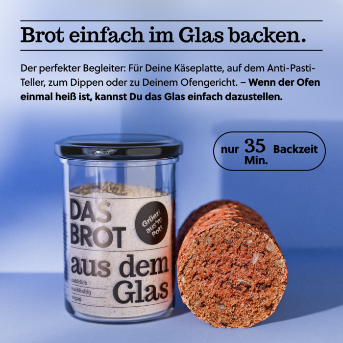 Brotbackmischung im Glas "Grüezi aus'm Pott" (200 g)