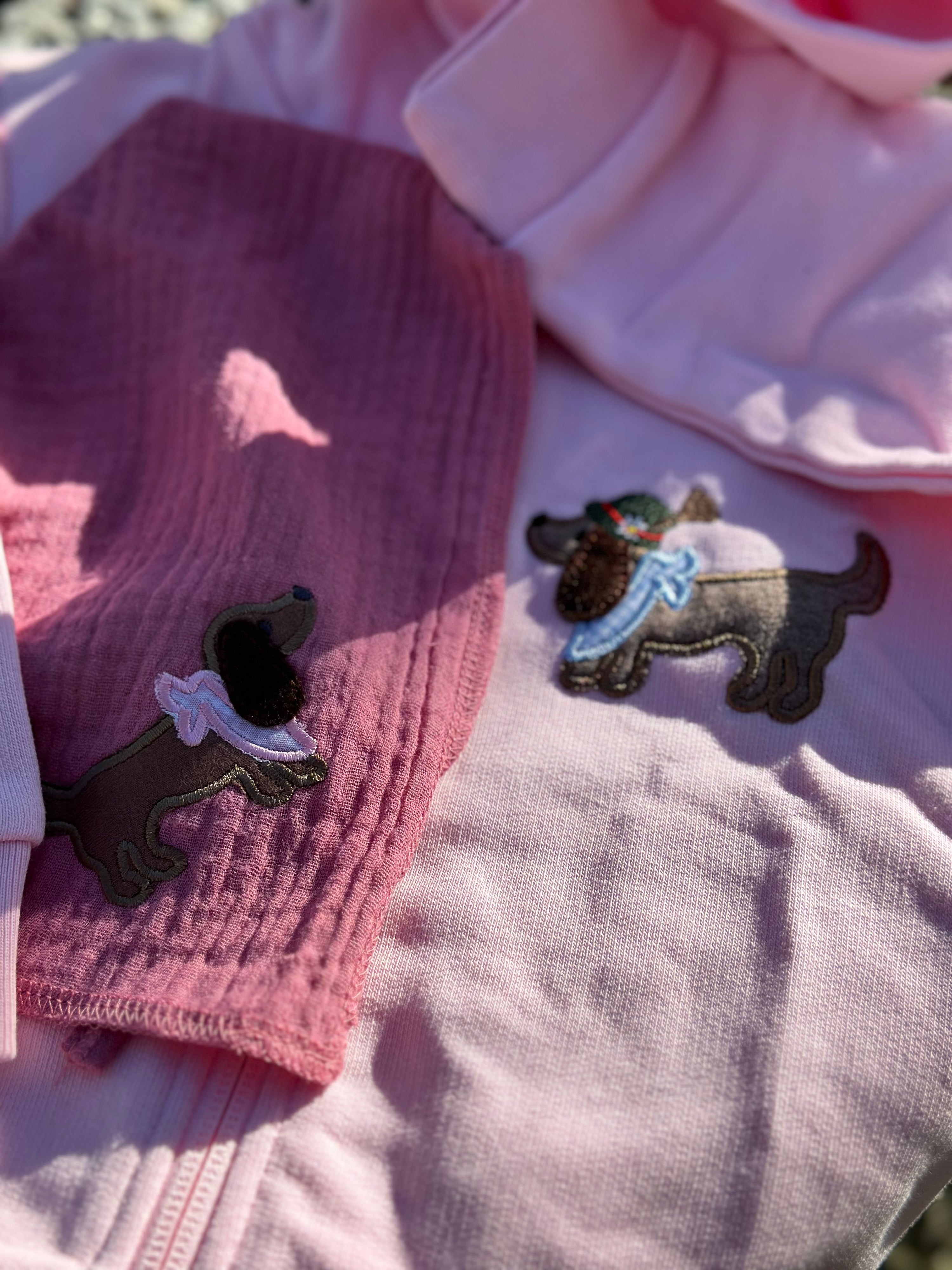 Sweat Jacke Dackel -rosa-