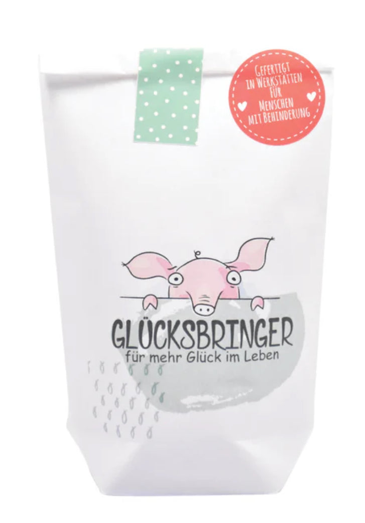 Glücksbringer Geschenk Mini Wundertüte mit Glücksschwein