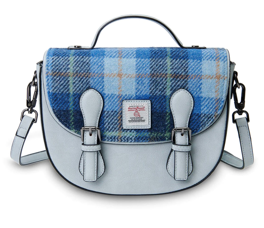 Tweed Cobble Bag -Lightblue Tartan-
