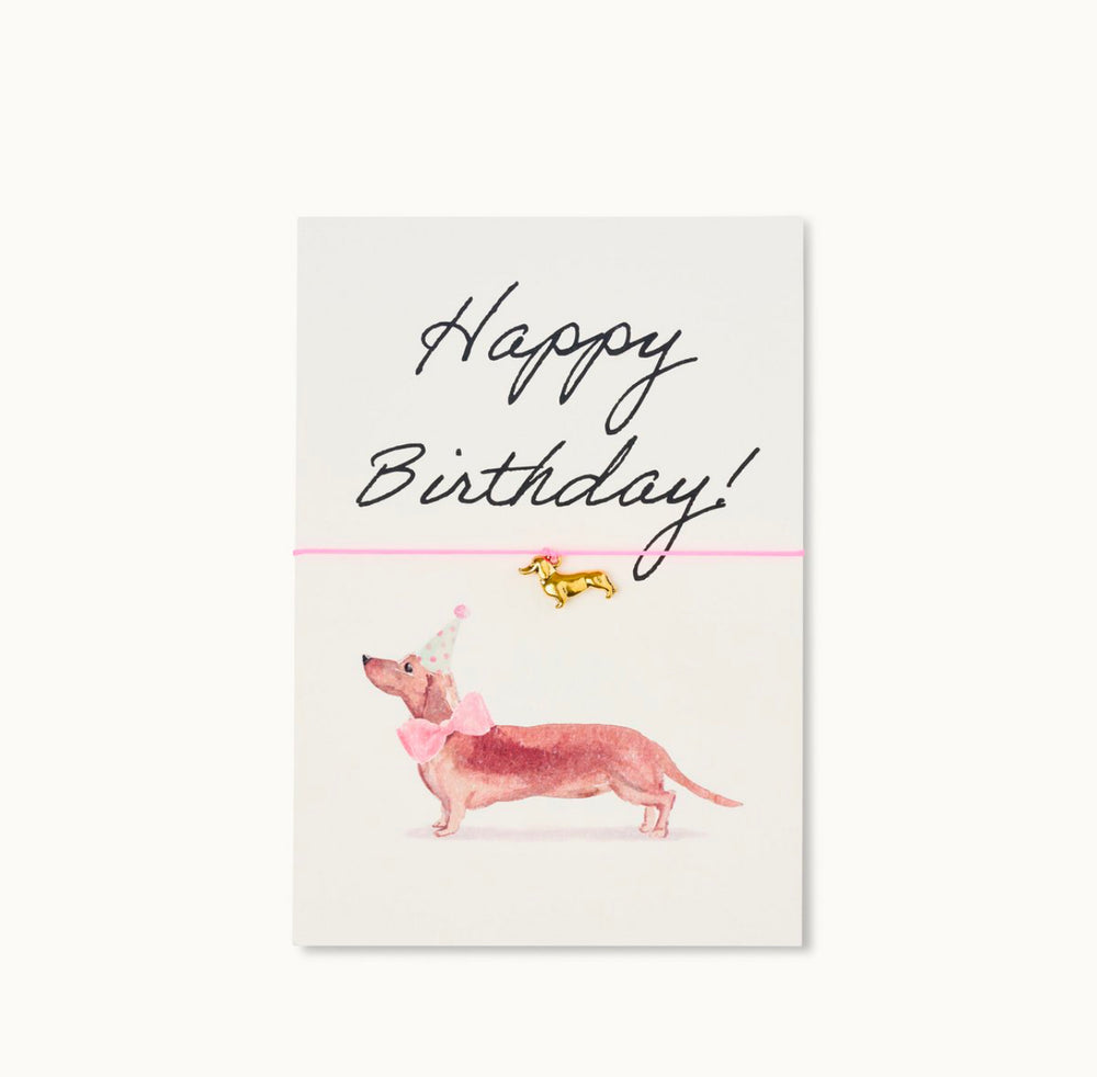 Wunscharmband Happy Birthday Dackel