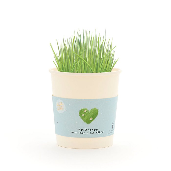 Blumenbecher - Herzrasen kann man nicht mähen!