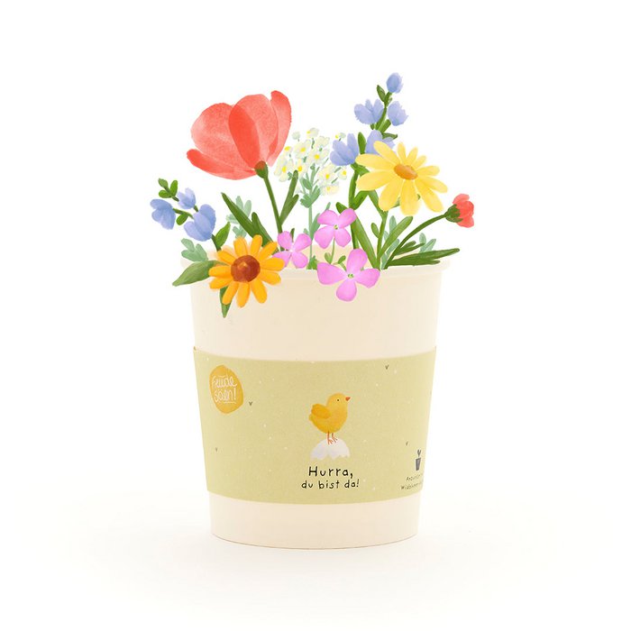 Blumenbecher - Hurra, du bist da!