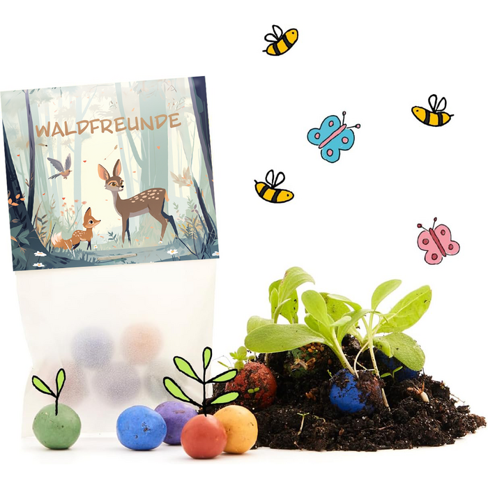 5er Blumenmurmeln Waldfreunde