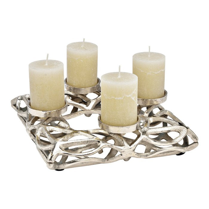 Adventskranz geflochten 30cm eckig