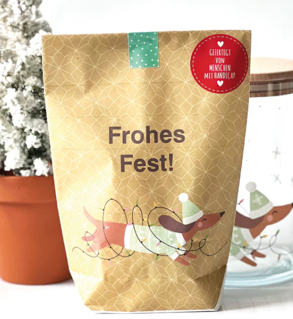 Frohes Fest Dackel – Wundertüte mit Herz & Hundeblick