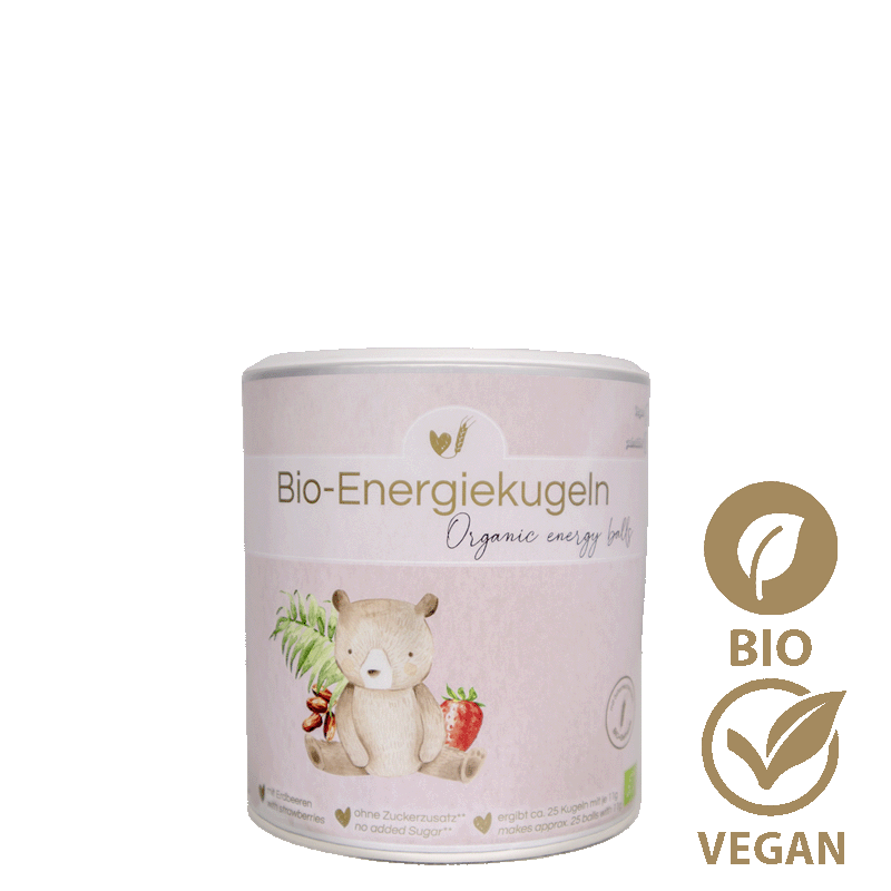 Backmischung Bio Energiekugeln Erdbeere