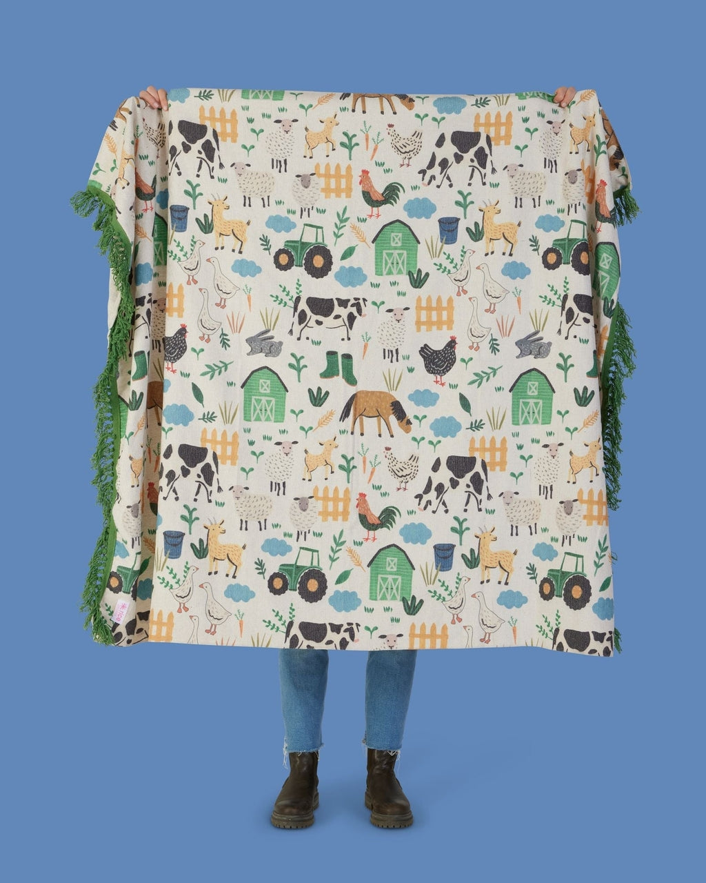 Happy Farm Kids -Kuscheldecke green-