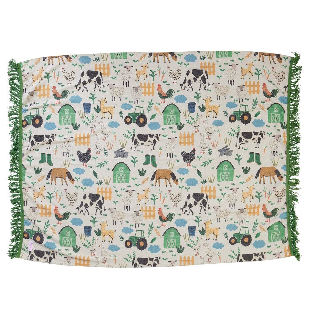 Happy Farm Kids -Kuscheldecke green-