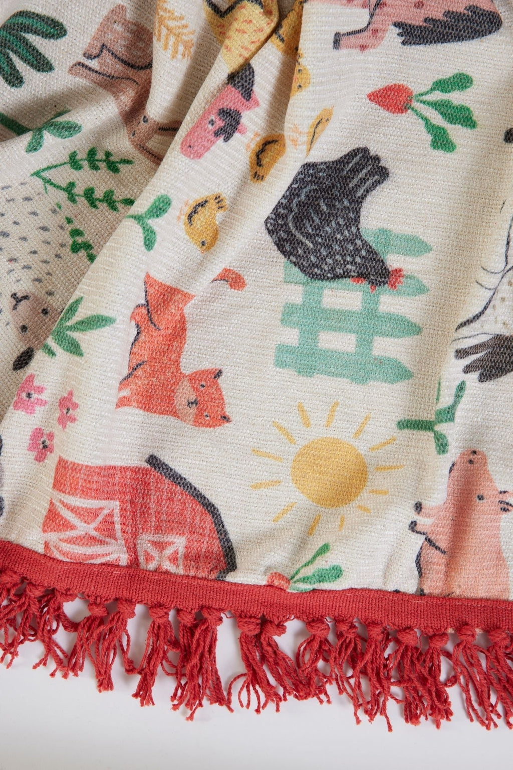 Happy Farm Kids -Kuscheldecke red-