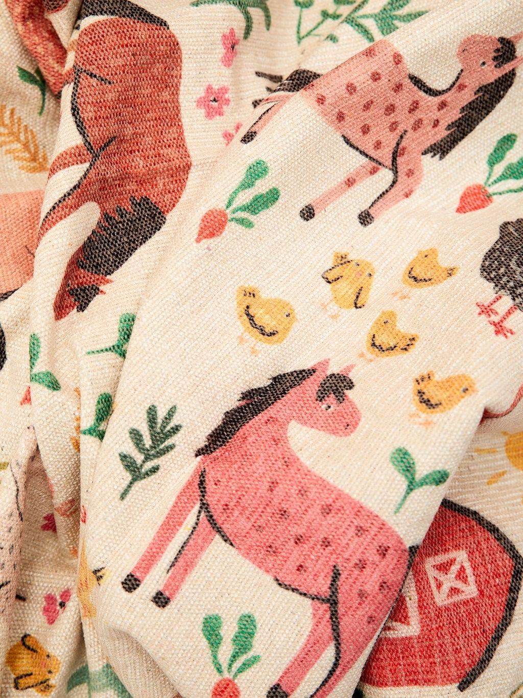 Happy Farm Kids -Kuscheldecke red-