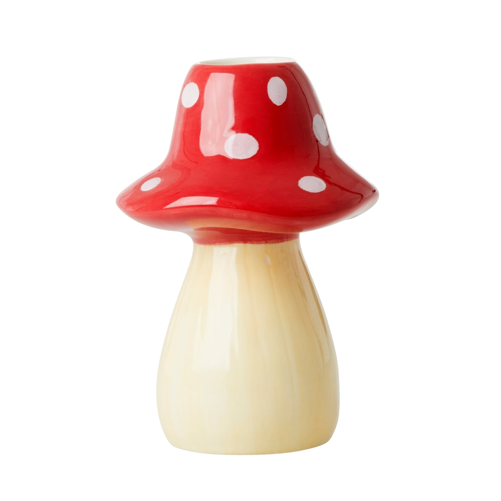 Happy Mushroom Candle Holder -large-