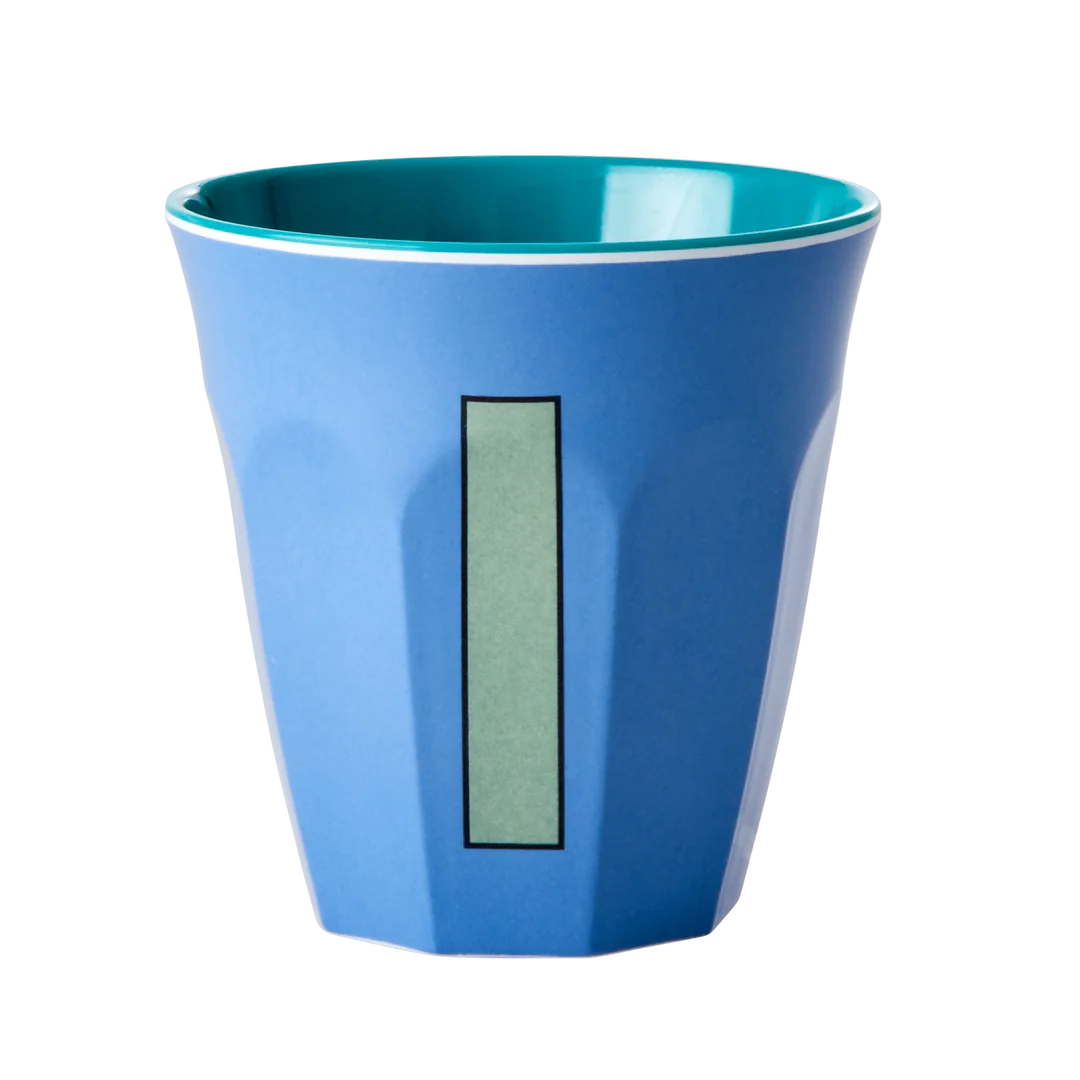Happy Letter Mug -blau/grün-