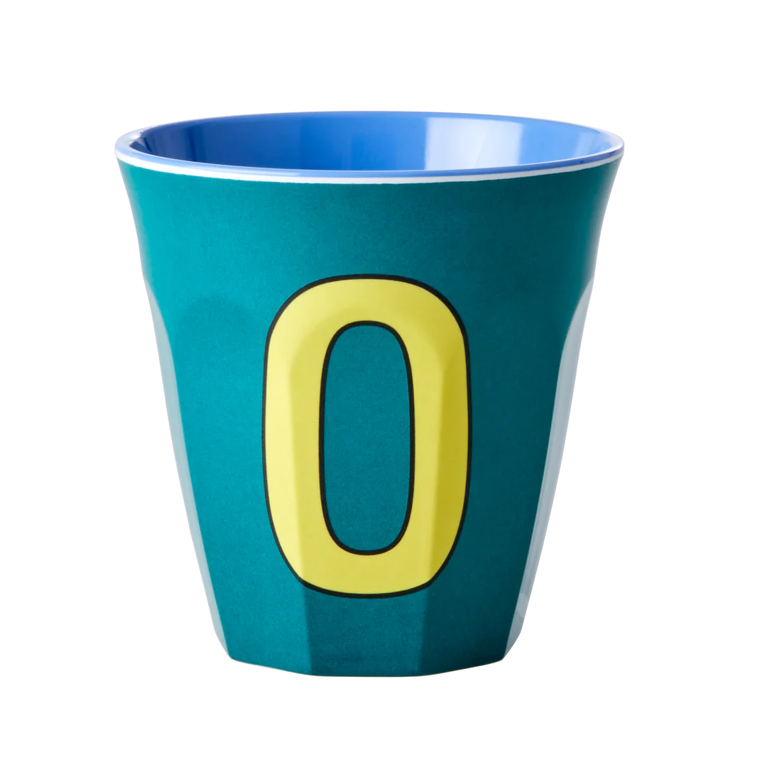 Happy Letter Mug -blau/grün-