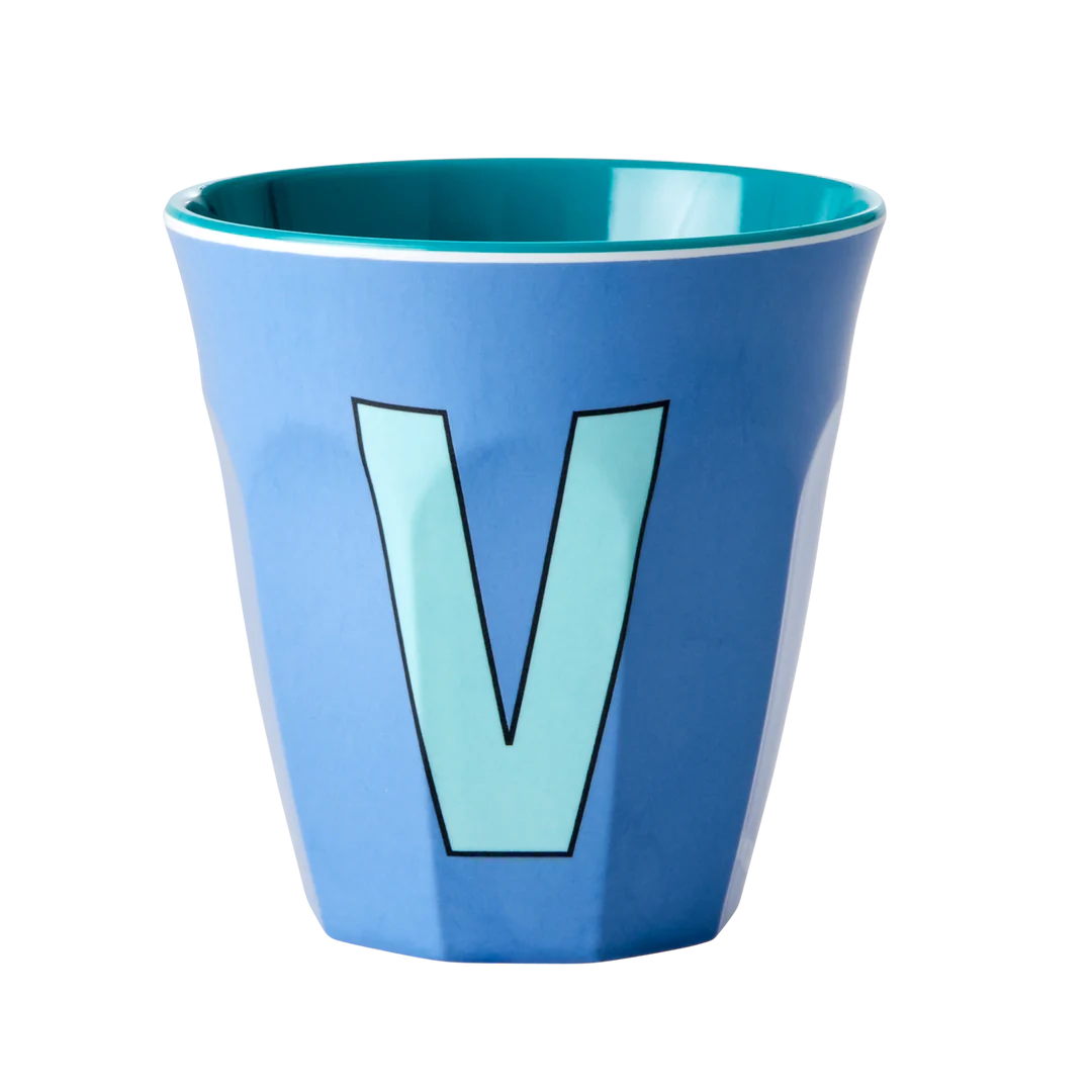 Happy Letter Mug -blau/grün-