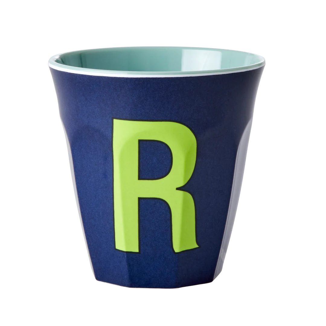 Happy Letter Mug -blau/grün-