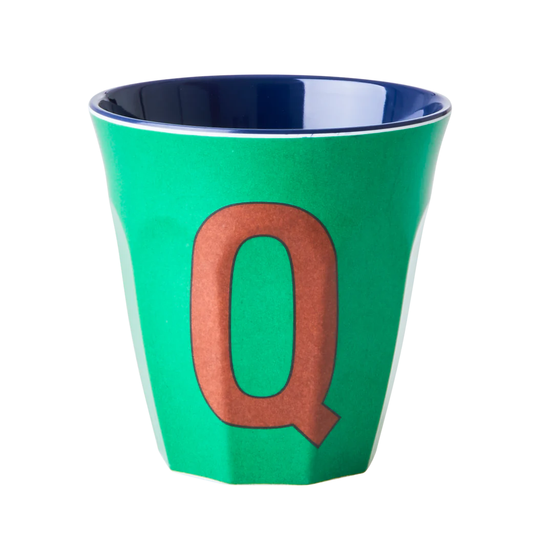 Happy Letter Mug -blau/grün-