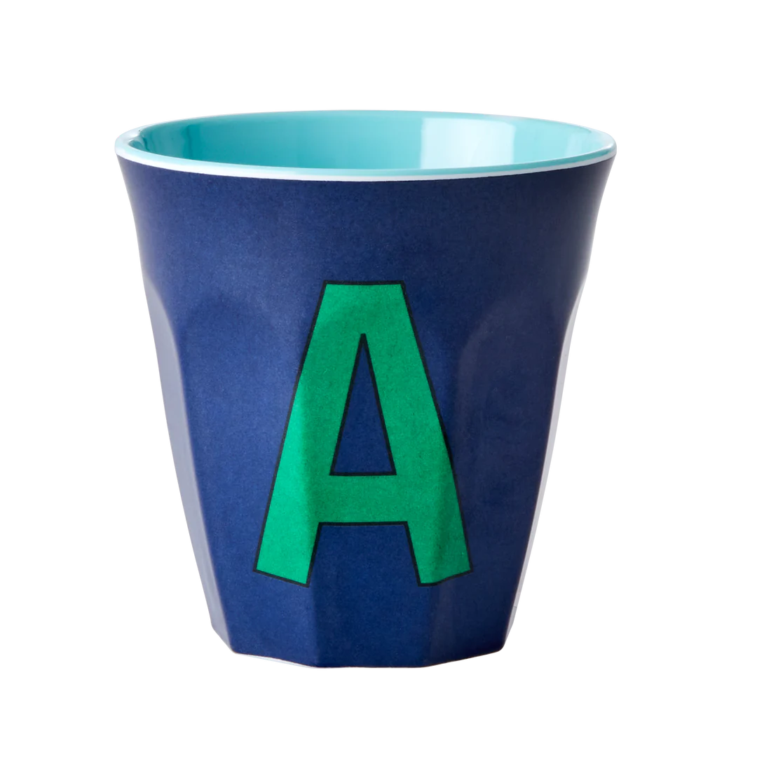 Happy Letter Mug -blau/grün-