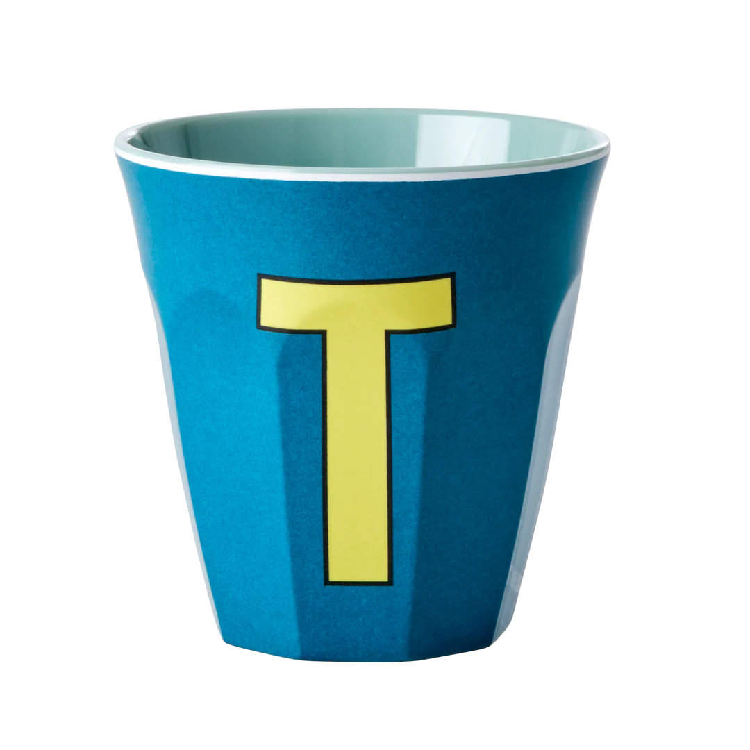 Happy Letter Mug -blau/grün-