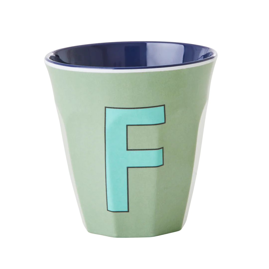Happy Letter Mug -blau/grün-